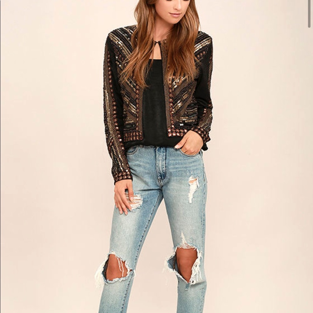 Lulu's Lexington Ave. black sequin blazer